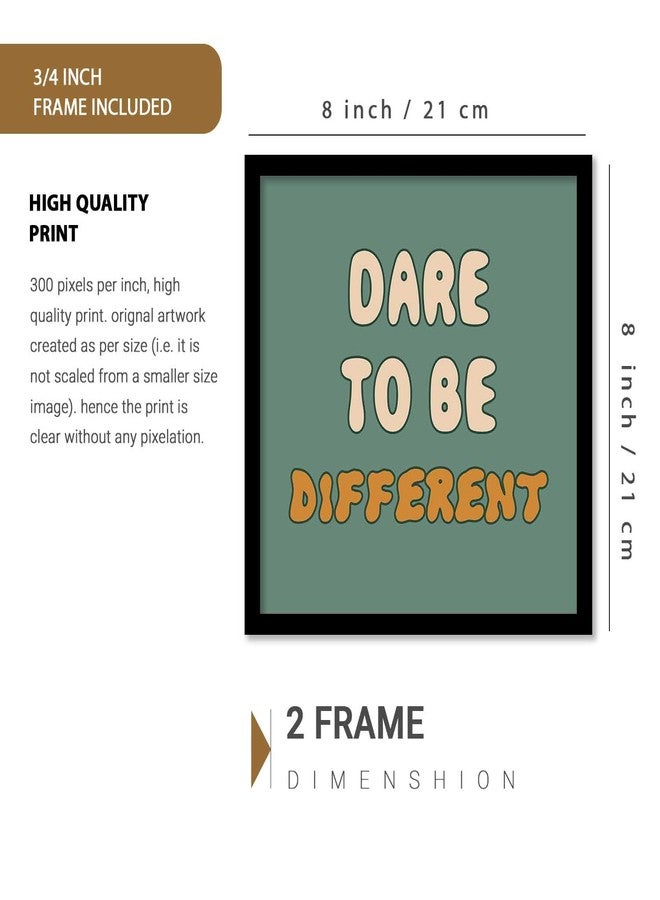 HOTHOUSE Motivational quotes wall decoration items posters with frame posters for office Study room Wall Decor Digital Reprint Set of 2 (8X8 inch) - Image 2