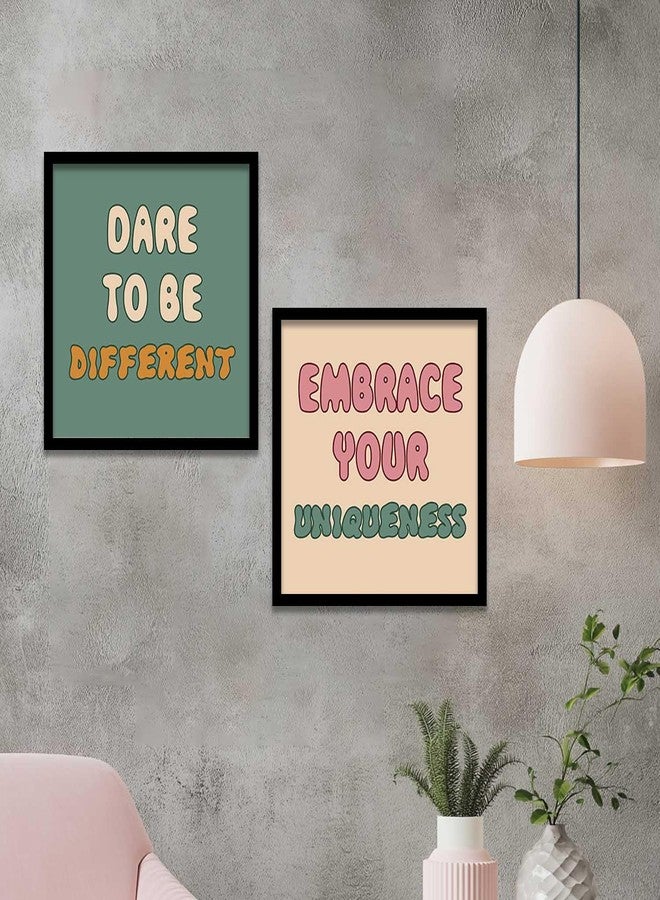 HOTHOUSE Motivational quotes wall decoration items posters with frame posters for office Study room Wall Decor Digital Reprint Set of 2 (8X8 inch) - Image 5