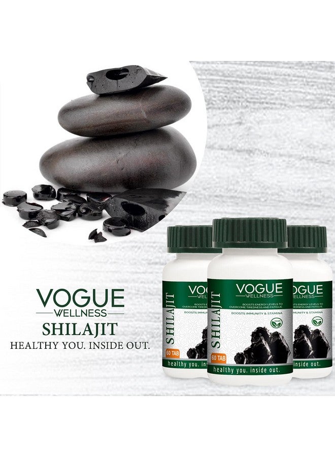 Vogue Wellness Shilajit Tablets | Immunity Booster & Stamina Booster, Reduces Stress, Boost Energy Power and Anxiety l Premium Ayurvedic Supplement (60 Tablets-pack of 1) - Image 5