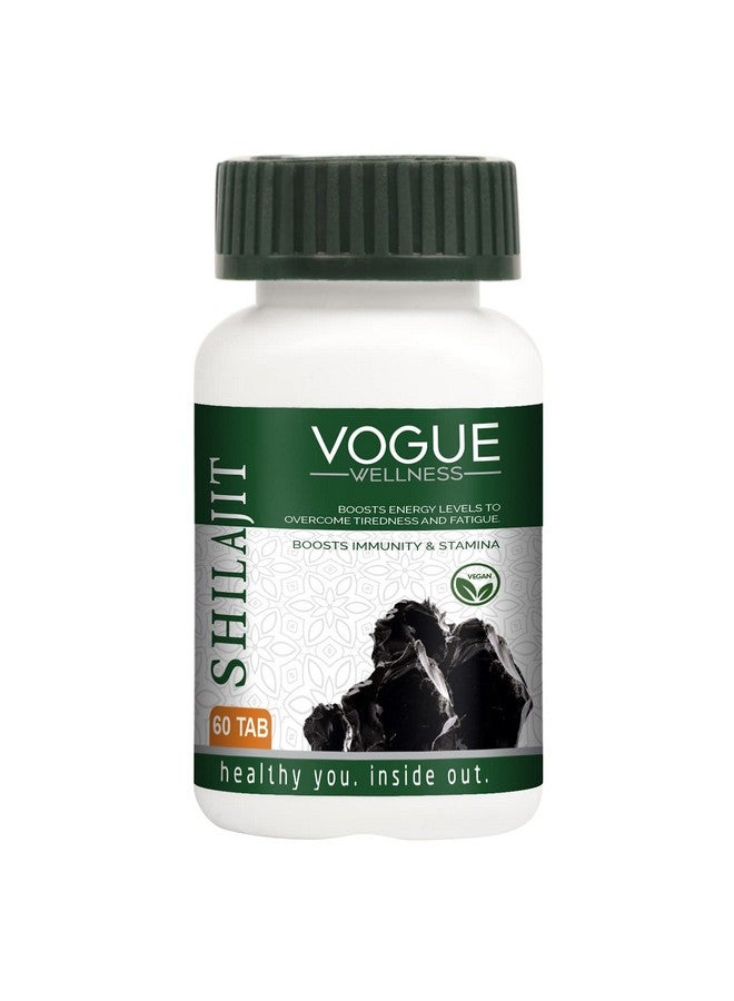 Vogue Wellness Shilajit Tablets | Immunity Booster & Stamina Booster, Reduces Stress, Boost Energy Power and Anxiety l Premium Ayurvedic Supplement (60 Tablets-pack of 1) - Image 1