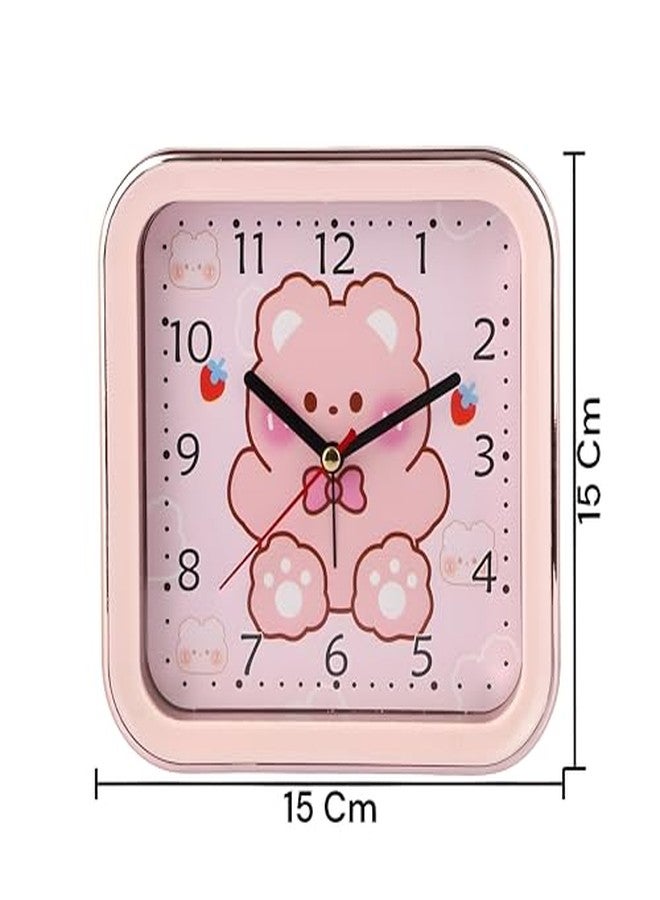 De'rons Analog Table Alarm Clock for Heavy Sleepers Alarm Clock for Study Table Funny Cute Bear Cartoon Poster Alarm Clock for Girls Kids Boys Bedroom 15 x 15 cm - Image 4