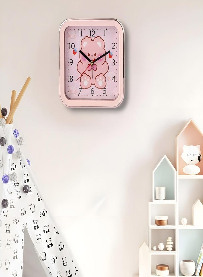 De'rons Analog Table Alarm Clock for Heavy Sleepers Alarm Clock for Study Table Funny Cute Bear Cartoon Poster Alarm Clock for Girls Kids Boys Bedroom 15 x 15 cm - Image 3