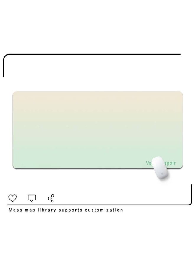 Ins Style Gradient Extra Large Mouse Pad Dopamine Color Lock Edge Non-slip Thickened Dormitory Office Desktop Keyboard Pad-Color:900*400*3mm-Pattern:PDA-J88（02）