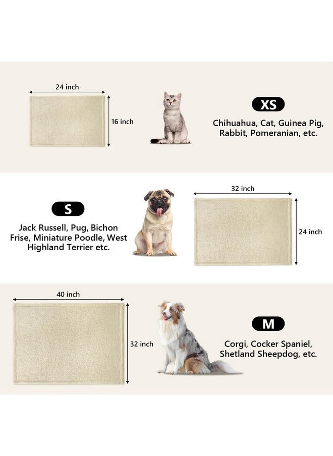 furrybaby furrybaby 1 Pack 2 Puppy Blankets for Medium Dogs Super Soft Premium Sherpa Pet Calming Blankets for Cat Bed Couch Car and Indoor Washable Fleece Dog Blankets(32"x40", Beige&Beige)  - Image 4