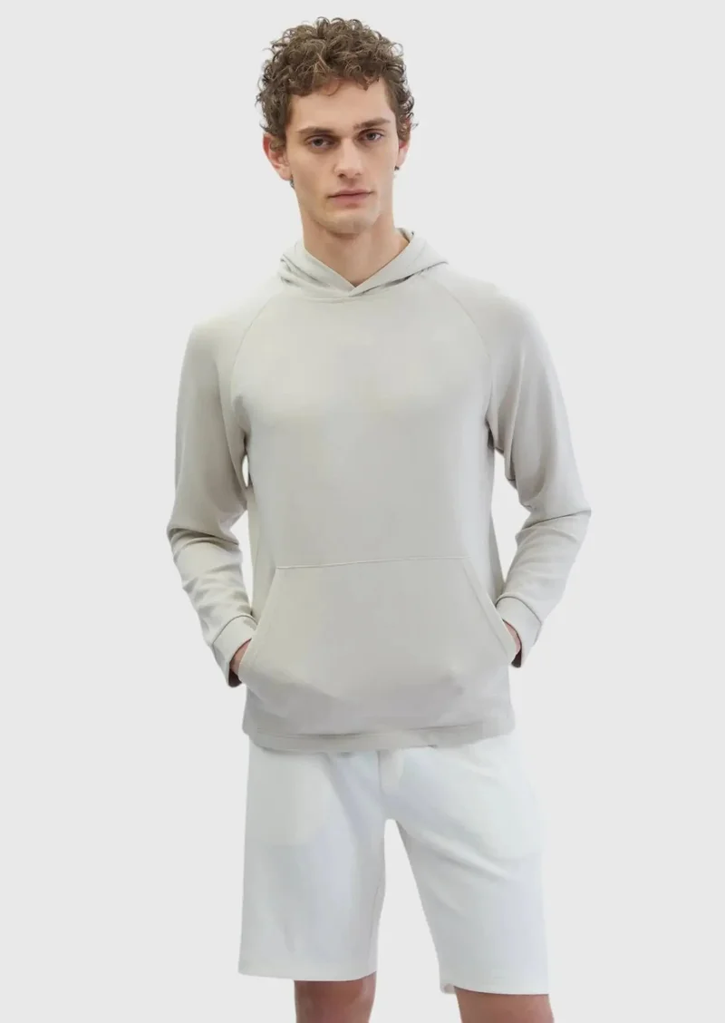 RAMSEY Stone Hooded Plain Sweatshirt