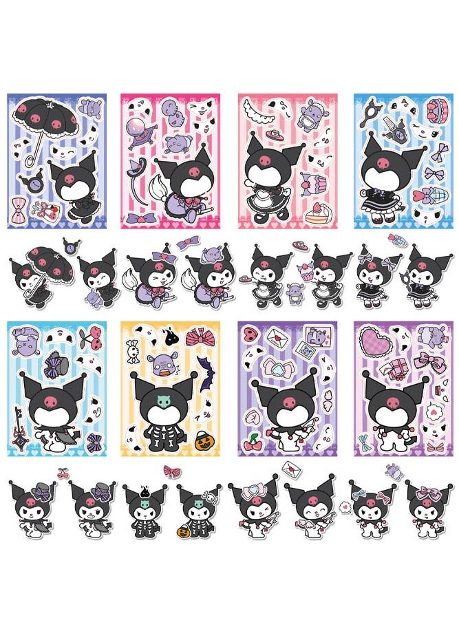 INSENSE - Stickers，Sanrio Kuromi, cartoon cute waterproof DIY puzzle stickers 8 styles - Image 1