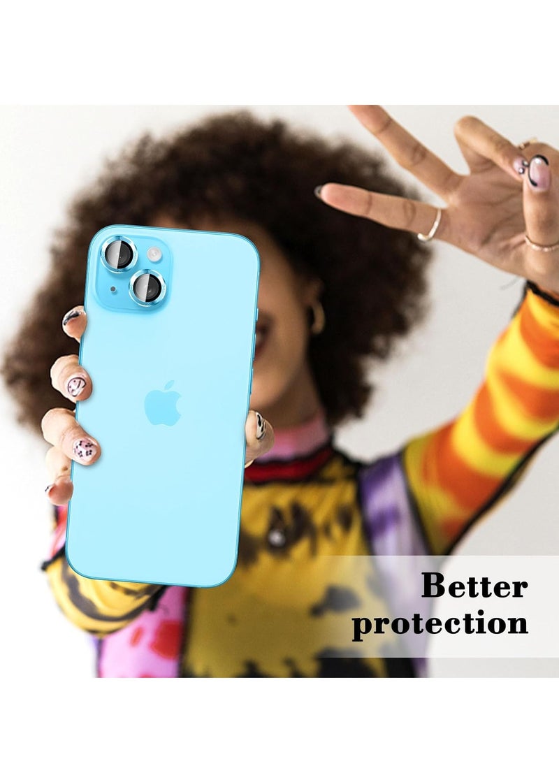 ELTRAZONE "Blue Camera Lens Protector for iPhone 16/16 Plus – Tempered Glass Cover with Automatic Alignment Metal Rings and HD Anti-Scratch Protection"  - Image 5