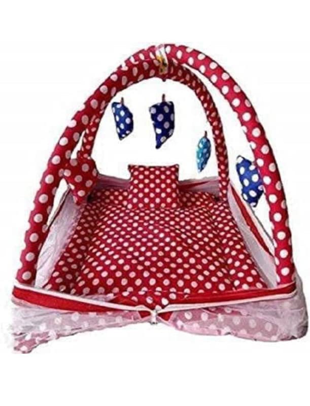 ELSTONE HOME ELSTONE Home Bedding Set with Foldable Mattress Mosquito Net and Pillow Net Bed AC Blanket Wrapper Baby Hooded Blanket Baby Bath Towel Pack of 1 