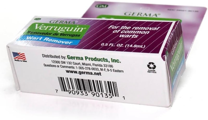 Germa Verruguin Liquid Wart Remover Salicylic Acid 17% Removedor De Verrugas (14.8 mL) - Image 2