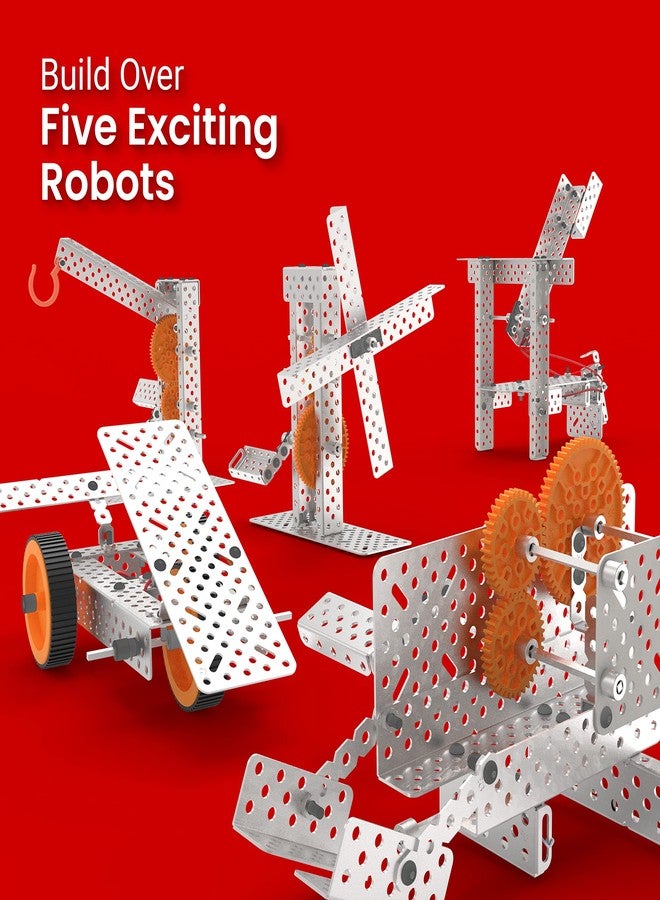 Avishkaar Robotics Explorer Kit, 5-in-1 DIY Robotics Kit for Kids Aged 8-12, 100+ Parts, Learn Mechanical Design & Creativity, Learning & Educational Stem Kit, Made in India, Multicolor - Image 4
