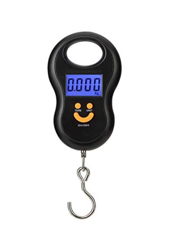 Mengshen Portable Luggage Scale/Hanging Suitcase Scale Steelyard 110lb /50kg Luggage Weighing Scale Backlit LCD Display with Fishing Hanging Hook for Home Travel Outdoor Black  - Image 1