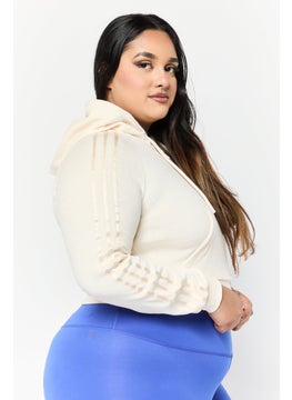 adidas Originals Women Sportswear Fit Long Sleeves Outdoor Sweatshirt, Cream  - Image 4