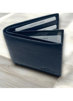 MARIO DRAFTS Mario Drafts Genuine Leather Bifold Wallet for Men, Navy  - Image 3