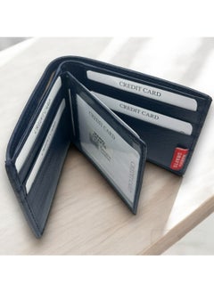 MARIO DRAFTS Mario Drafts Genuine Leather Bifold Wallet for Men, Navy  - Image 5