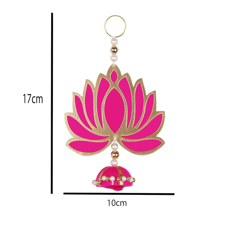 PRISCILLA Priscilla Lotus Hangings for DecorationFloral Wall Hangings for Temple Decor Hanging for Home DecorDiwali DecorWedding and All Festival Decor Pink 1  - Image 3