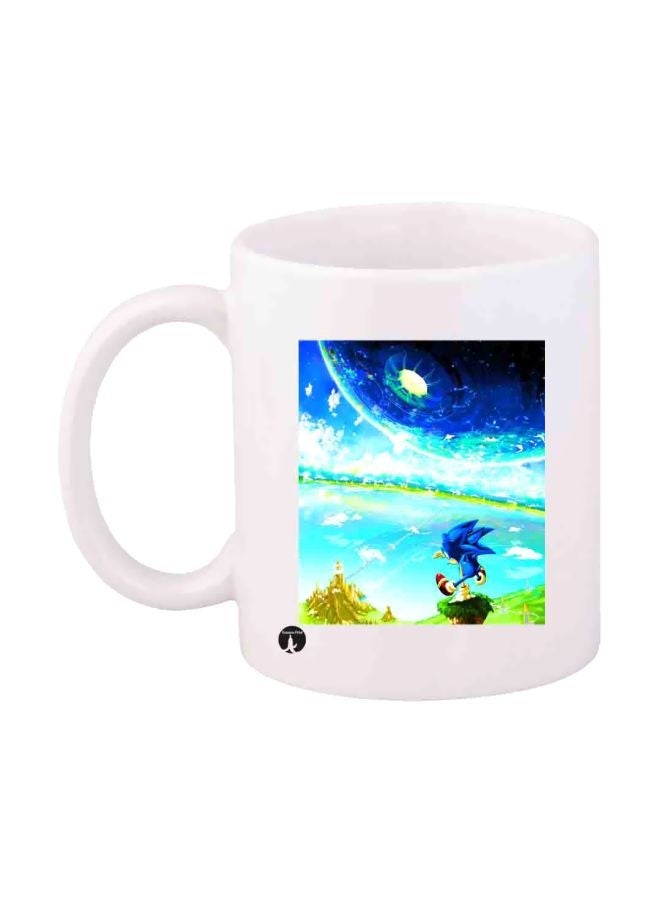 Printed Sonic Mug White/Blue/Green Standard Size