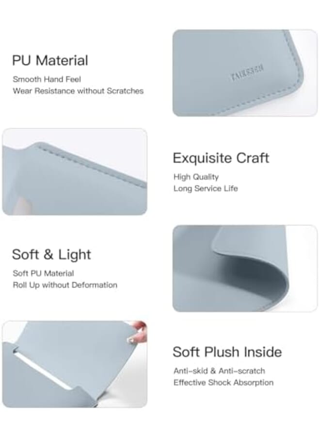 إكسفور حقيبة كمبيوتر محمول واقية حافظة كمبيوتر محمول متوافقة مع ماك بوك 13 بوصة حافظة عمودية من البوليستر مع حقيبة جيب من البولي يوريثان مع حقيبة صغيرة باللون الأزرق - Image 3