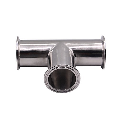 DERNORD Clamp Tee 3 Way Stainless Steel 304 Sanitary Fitting Fits 2" Tri-clamp, 51mm Pipe OD - Image 3