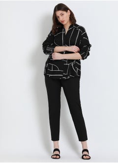 Dennis Lingo Black Relaxed Fit Printed Shirt for Women - Rayon, Full Sleeves, Shirt Collar, Casual,  - Image 5
