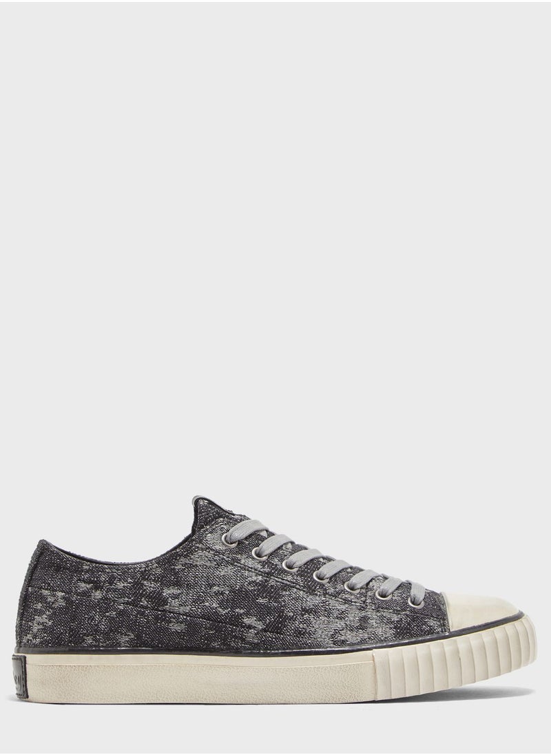 John Varvatos - Abstract Camo Jacquard Sneakers - Image 1
