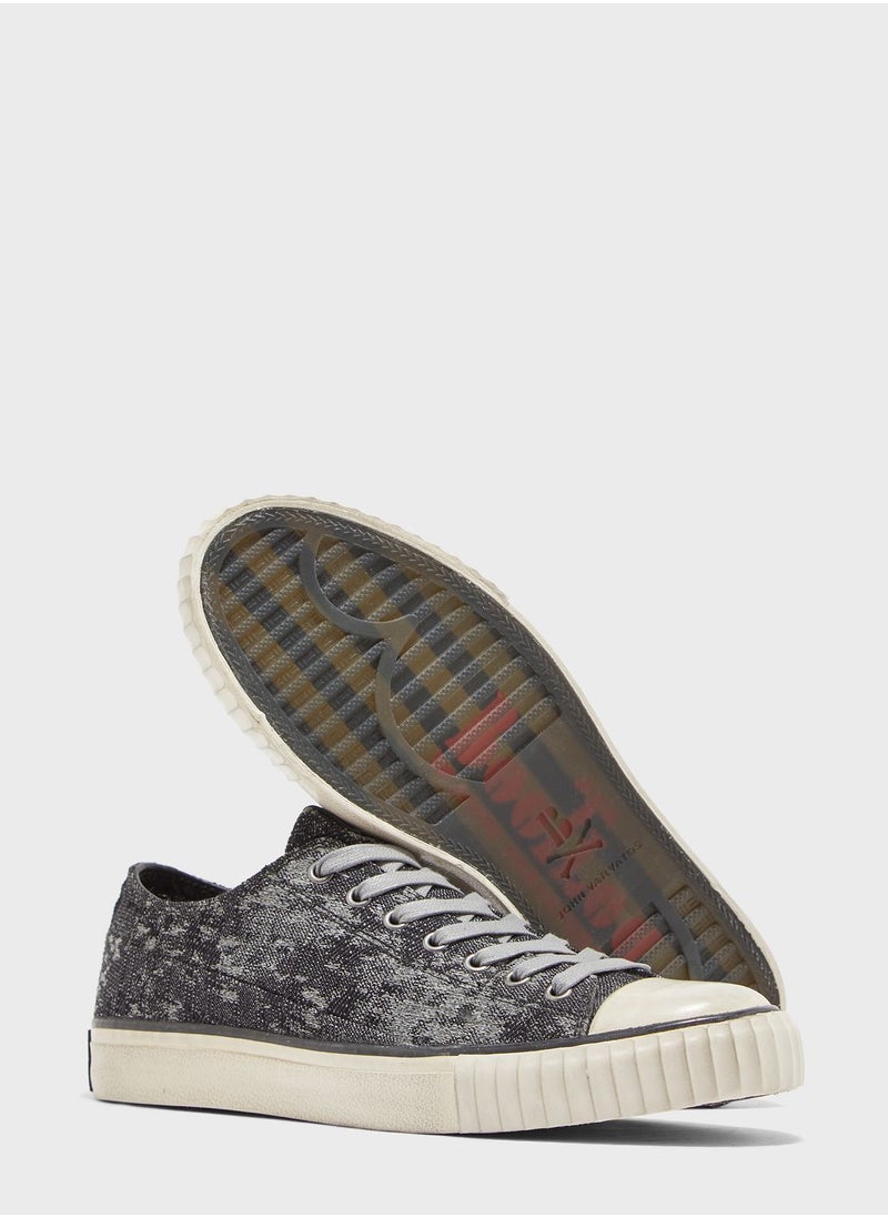 John Varvatos - Abstract Camo Jacquard Sneakers - Image 1