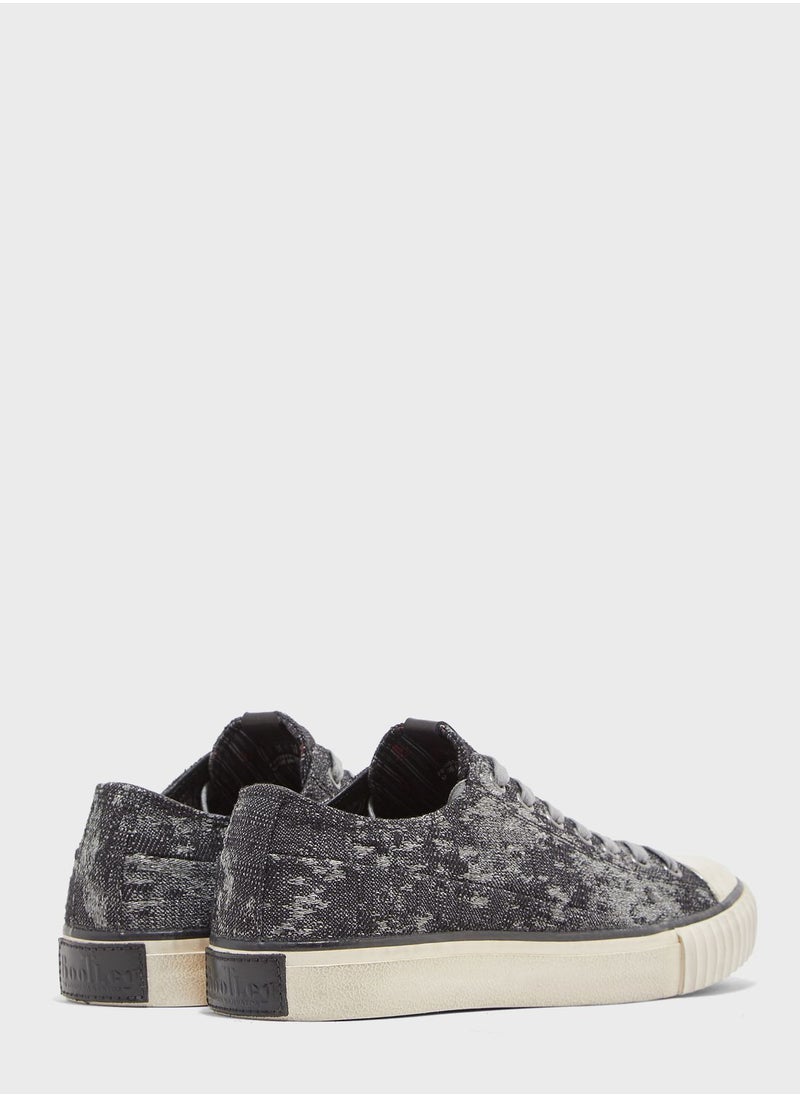 John Varvatos - Abstract Camo Jacquard Sneakers - Image 1