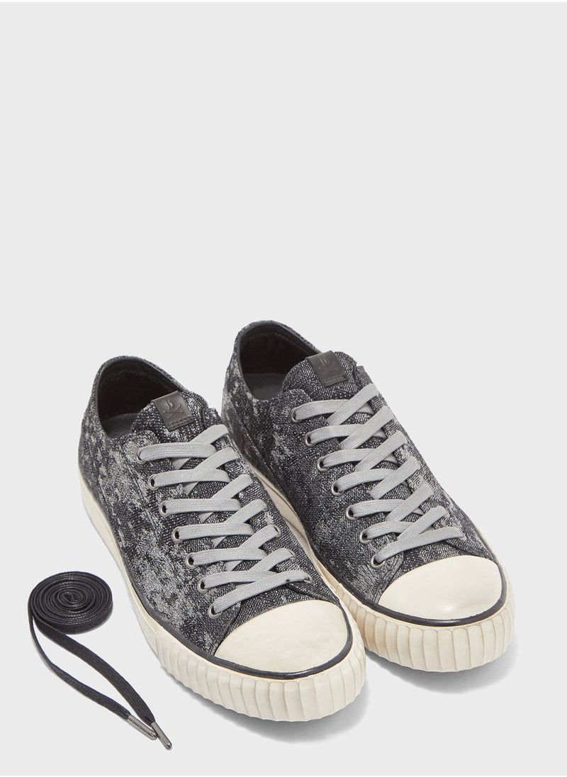 John Varvatos - Abstract Camo Jacquard Sneakers - Image 1