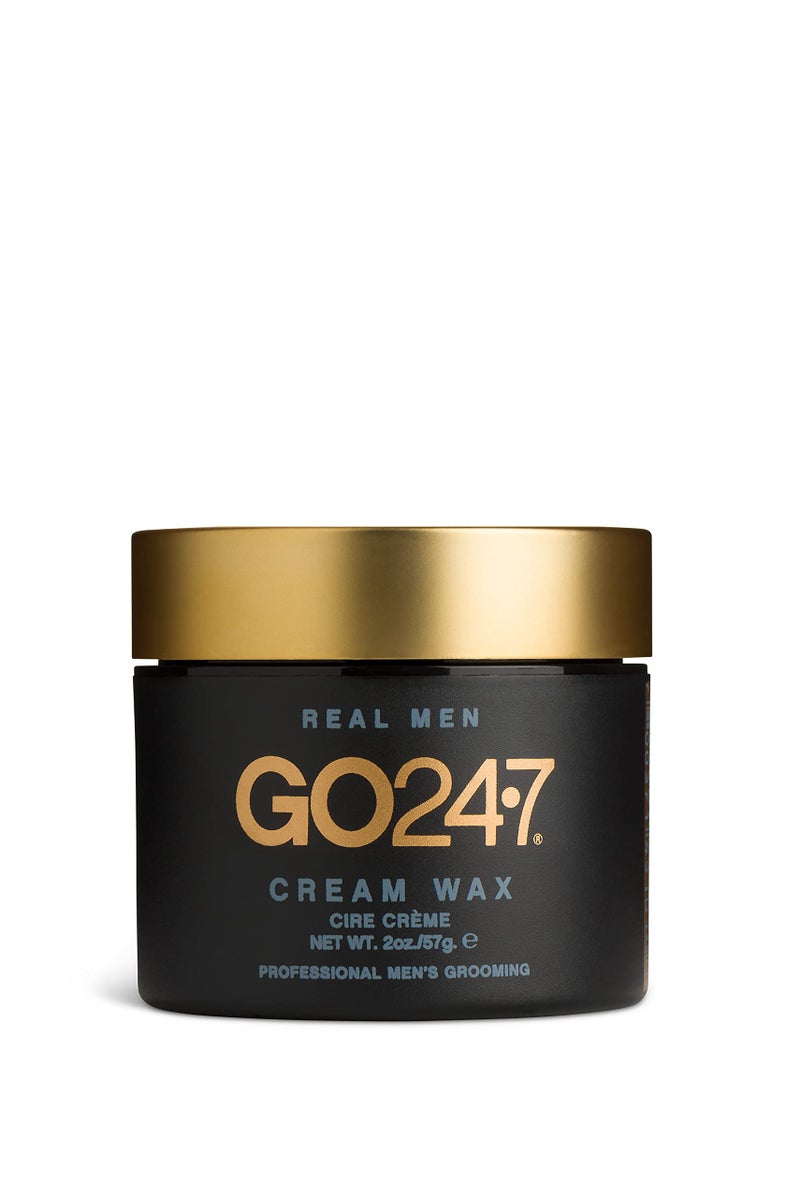 GO247 Cream Wax - Medium Hold, Natural Finish Styling Wax for Men - Defines & Controls with Lightweight Texture - Reactivates with Water - Ideal for Frizz-Free, Touch-Up Styles, 2 Oz - Image 1