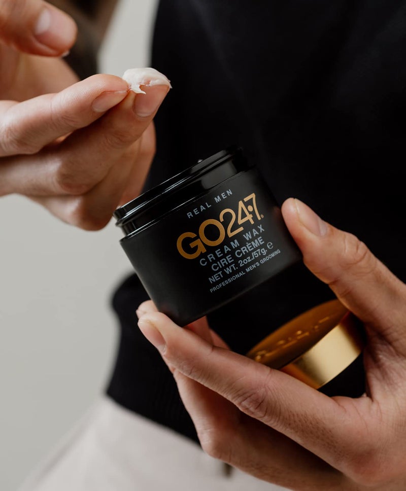 GO247 Cream Wax - Medium Hold, Natural Finish Styling Wax for Men - Defines & Controls with Lightweight Texture - Reactivates with Water - Ideal for Frizz-Free, Touch-Up Styles, 2 Oz - Image 4