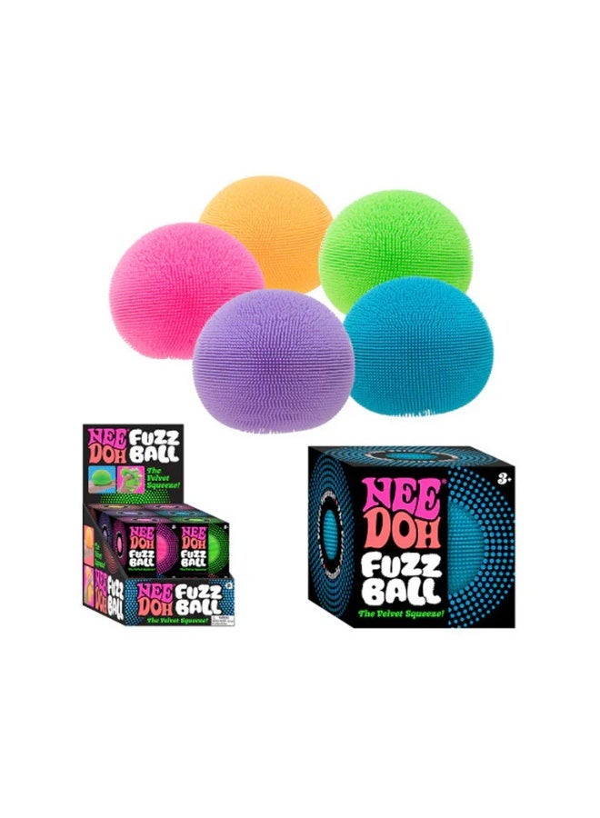 Schylling NeeDoh Fuzz Ball (Random Color Mystery) - Sensory Toy with a Velvet Texture and Soft Cloud Squish - Wavy Pattern You Can See and Feel - Ages 3 and Up - One Per Pack (Wonder Waves) - Image 1