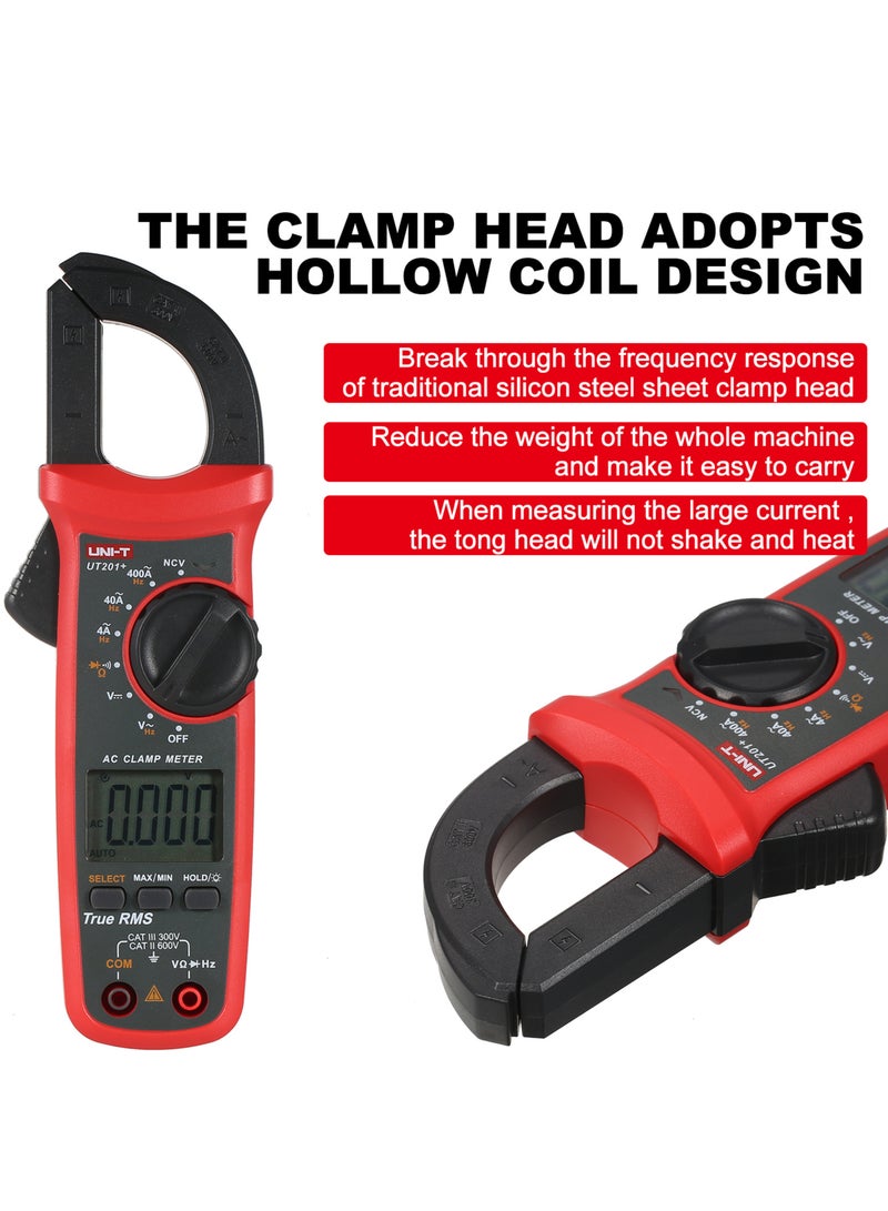 UNI-T UT201+ 4000 Counts Digital Clamp Meter True RMS Multimeter Clamp Ammeter Voltage Meter NCV Test Universal Meter Tester AC Current Clamp Tester - Image 4