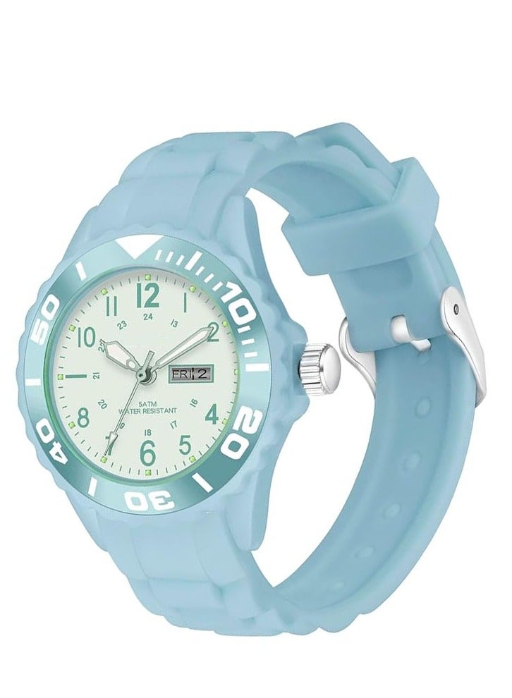 Zikra Womens Analogue Watches Waterproof Sport Watch Nurse Wrist Watch Outdoor Simple Casual Small Watch Luminous Ladies Wristwatch Silicone Watch Military Time with Second Hand Calendar - Image 1