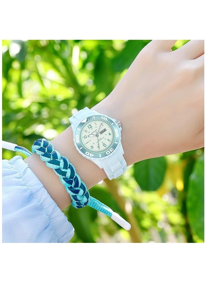 Zikra Womens Analogue Watches Waterproof Sport Watch Nurse Wrist Watch Outdoor Simple Casual Small Watch Luminous Ladies Wristwatch Silicone Watch Military Time with Second Hand Calendar - Image 3