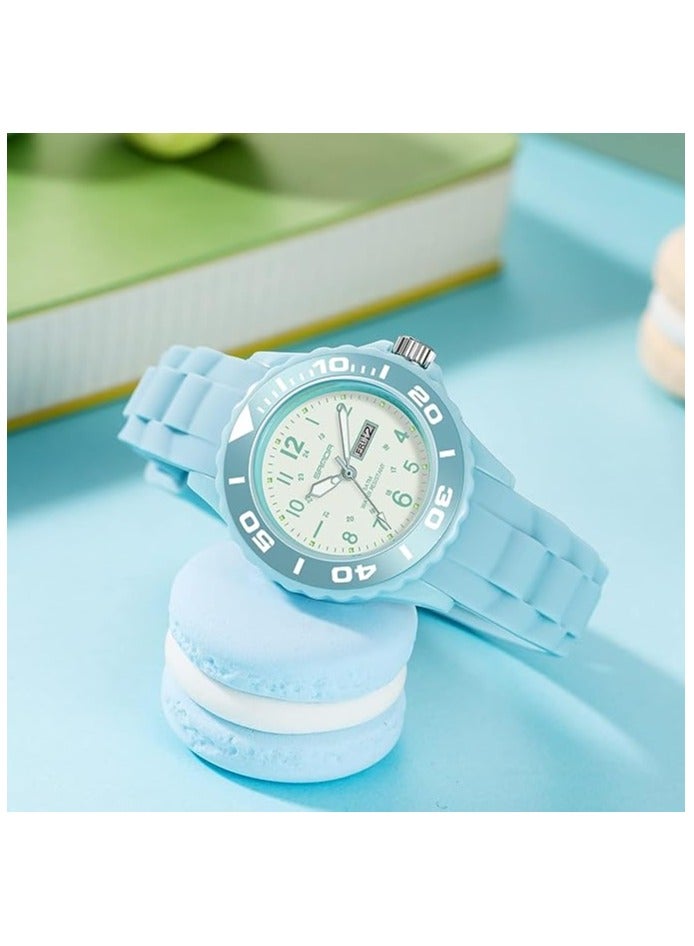 Zikra Womens Analogue Watches Waterproof Sport Watch Nurse Wrist Watch Outdoor Simple Casual Small Watch Luminous Ladies Wristwatch Silicone Watch Military Time with Second Hand Calendar - Image 4