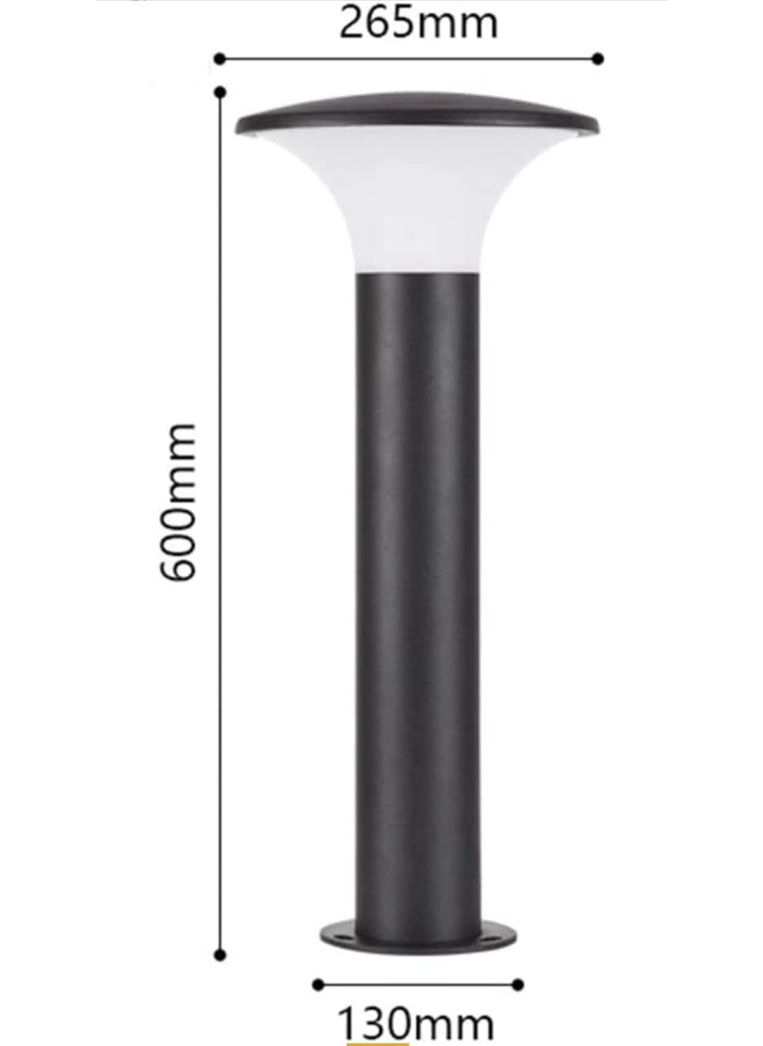 LEGEEN LEGEEN Light 2 Feet Black Waterproof Garden Light Gate Light Bollard Light Pole Light for Gardern Pathway EnteryWay Pole Pillar Park Home Area Bulb Included 59 cm Pack of1  - Image 4