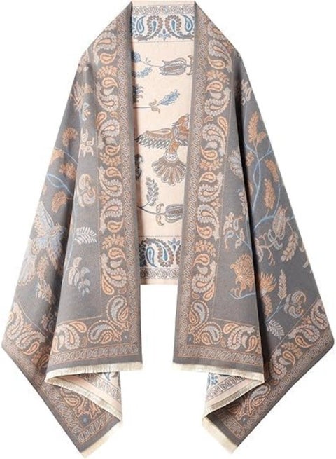 Women's Reversible Pashmina Shawl Wrap, Cashew Flower Winter Warm Big Scarf for Women Shawls and Wraps for Women Big Scarf Holiday Gifts