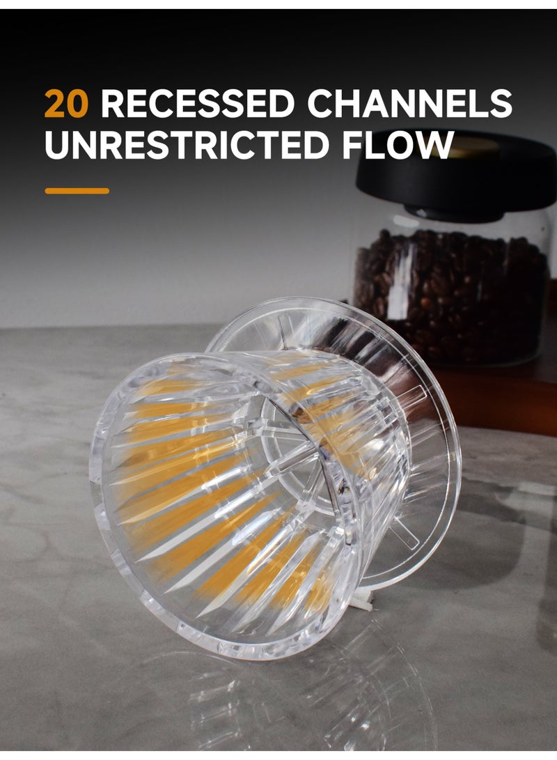 Brutelle V60 Cake Shape Coffee Dripper, Flat Bottom Hand Pour Over Coffee Filter Cup Ideal for Home, Office, Cafe, Coffee Corner - Image 3