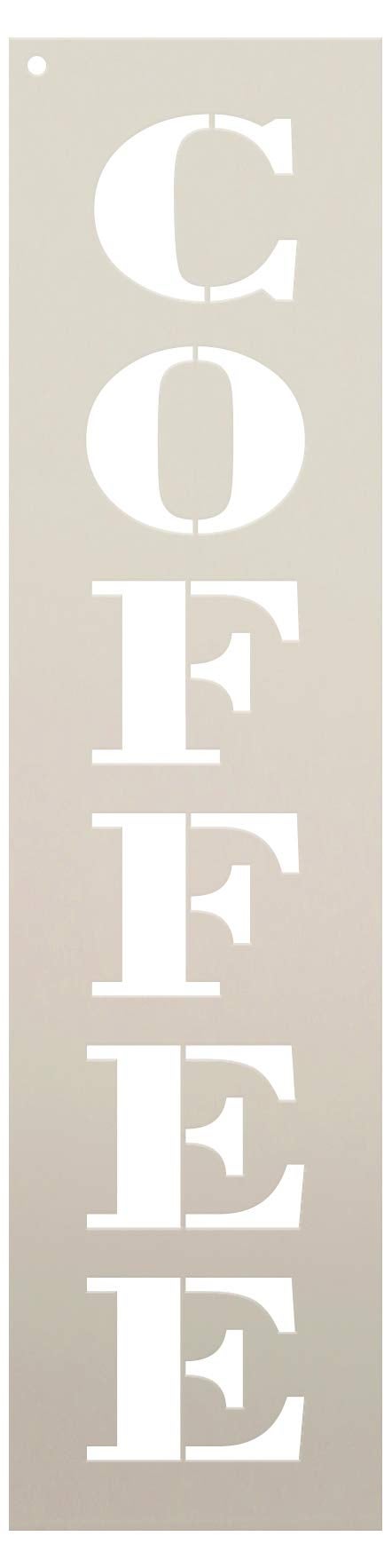 Studio R 12 Coffee - Farmhouse Serif - Vertical - Word Stencil - 4" x 16" - STCL1966_2 - by StudioR12 - Image 1