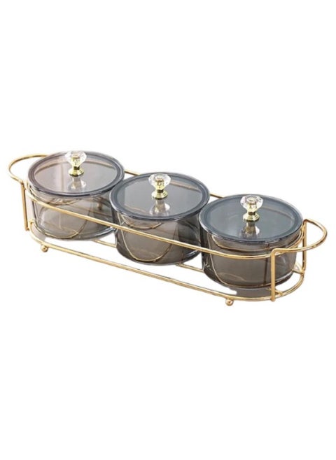Divided Serving Dishes Relish Tray 3 Removable Serving Platter Bowl with Lids and Tray for Fruits Nuts Candies Veggies Snacks