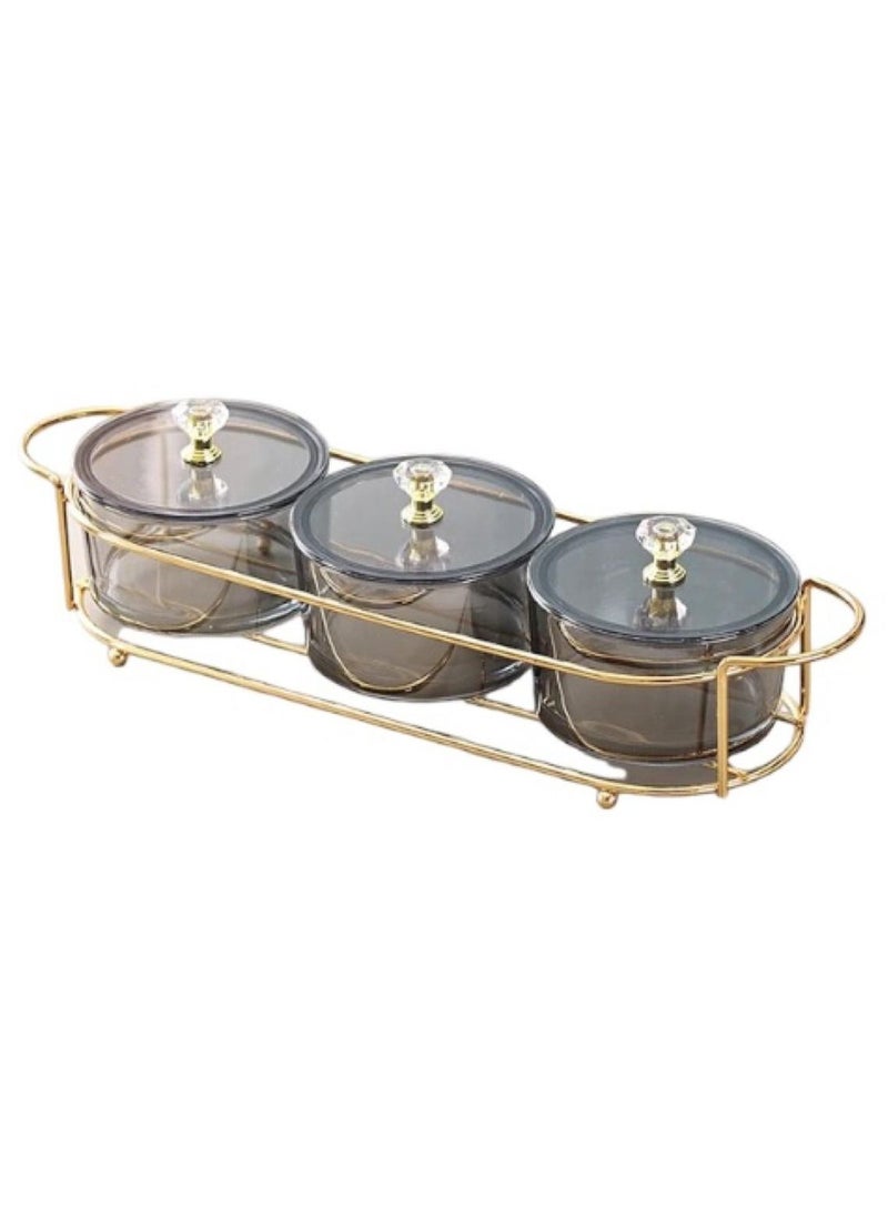 Divided Serving Dishes Relish Tray 3 Removable Serving Platter Bowl with Lids and Tray for Fruits Nuts Candies Veggies Snacks