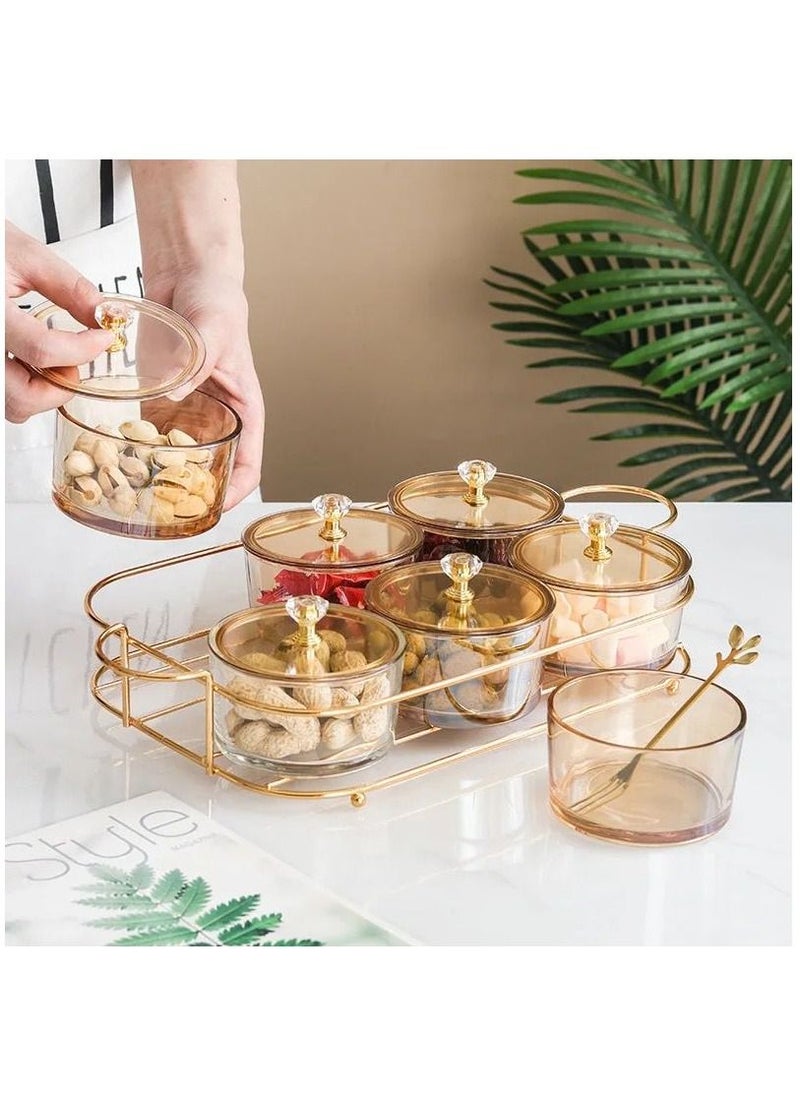 Divided Serving Dishes Relish Tray 3 Removable Serving Platter Bowl with Lids and Tray for Fruits Nuts Candies Veggies Snacks