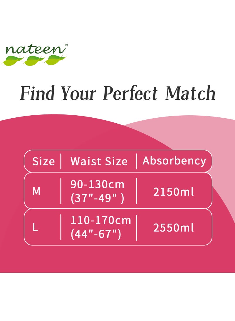 nateen Flexi Plus Adult Diapers Pants,Incontinence Pull Up,Medium,Waist Size 90-130Cm,20 Count,Superior Comfort,Excellent Combination Of Protection. - Image 5