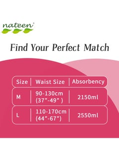 nateen سروال حفاضات Nateen Flexi Plus للبالغين، سحب لأعلى، متوسط، مقاس الخصر 90-130 سم، 20 قطعة، راحة فائقة، مزيج ممتاز من الحماية.  - Image 5