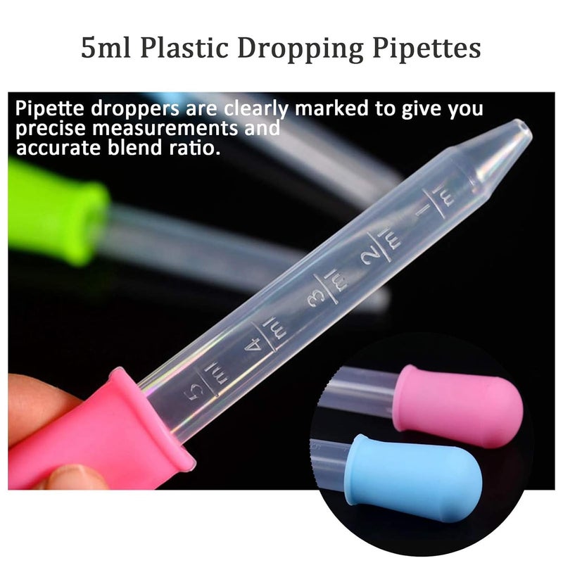 SQUISHY 8PCS Dropper for Baby, Dropper Bottle, Pipette Multi-color Pipette Droppers with 2 Cleaning Brushes, Soft Filler Droppers for Accurate Liquid Transfer Eye Drops and General Liquid Dispensing - Image 2
