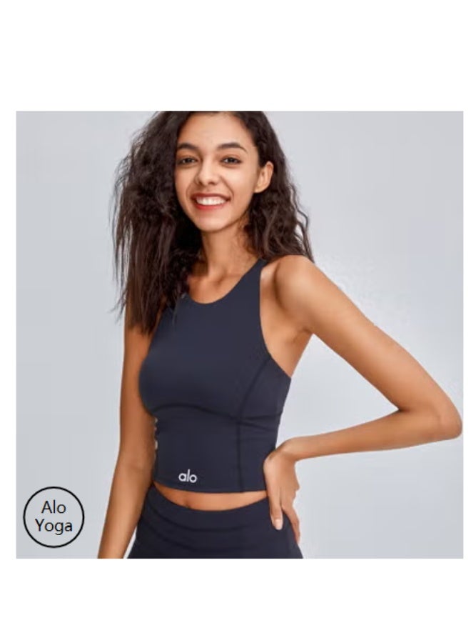 Alo Yoga Women's Sports Bra with Quick-Dry Fabric and Chest Pads for Summer Fitness - Image 1
