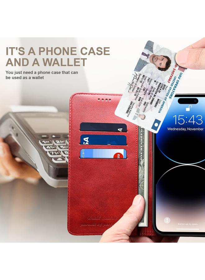 Suteni Case For iPhone 16 Pro Max Calf Texture Horizontal Flip Leather Phone Case - Image 4