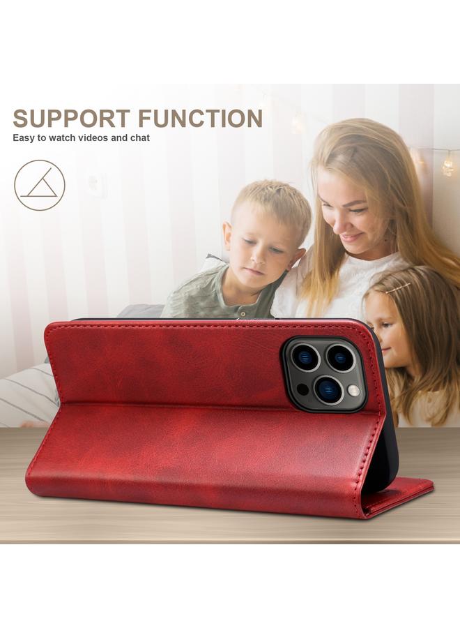 Suteni Case For iPhone 16 Pro Max Calf Texture Horizontal Flip Leather Phone Case - Image 5