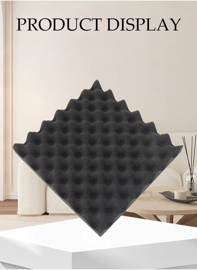 DUNISO 24 Pieces Of Sound-Absorbing Foam,Acoustic Panels,Sound Insulation Board, 2X30X30cm, Fast Recovery Sound-Absorbing Board, Home Studio, High-Density Flame-Retardant Sound Insulation Wall Board, Thickened, Egg Sound Insulation Cotton, Wall, Bedroom, Piano Room, Ktv, Indoor, Self-Adhesive  - Image 3