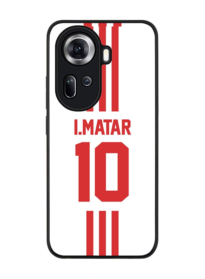 Stylizedd Rugged Black Edge Case for Oppo Reno11, Slim fit Case Flexible Anti Drop TPU Gel Thin Cover -  Football Team - UAE, Player Name - I.Matar - Image 1