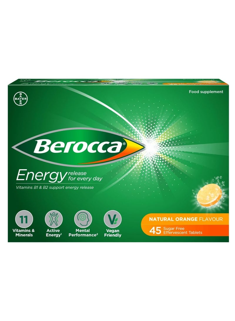 Berocca Energy Orange Effervescent Tablets 45-Count